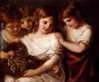 Four Children With A Basket Of Fruit