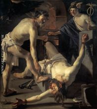 Prometheus Being Chained by Vulcan