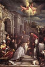 St Valentine Baptizing St Lucilla