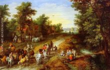 Rustic Landscape with Inn and Travellers