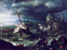 The Storm at Sea with Shipwreck