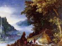 River Landscape with Resting Travellers