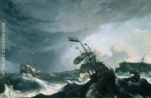 Ships in Distress in a Heavy Storm 1690