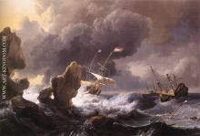 Ships in Distress off a Rocky Coast