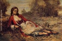 Young Algerian Woman Lying on the Grass