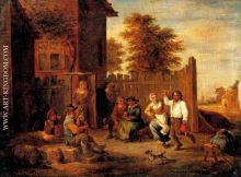 Peasants Merrymaking Outside An Inn