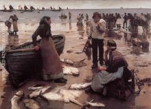 A Fish Sale on a Cornish Beach