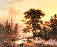 Wolves In A Winter Landscape 1851