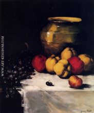 A Still Life With Apples And Grapes