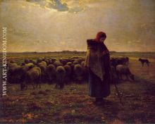 Shepherdess with Her Flock