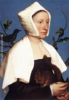 Holbien the Younger Portrait of a Lady with a Squirrel and a Starling