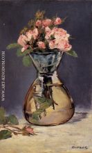 Mosee Roses in a Vase