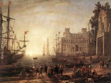 Port Scene with the Villa Medici