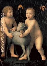Bernardino Luini The Christ Child and the Infant John the Baptist with a Lamb