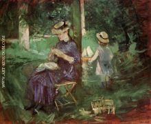 Woman and Child in a Garden