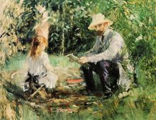 Eugene Manet and His Daughter in the Garden