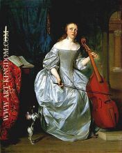 Woman Playing a Viola de gamba