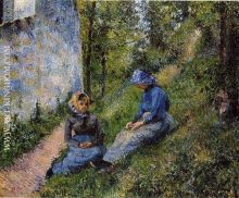 Seated Peasants, Sewing