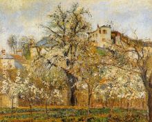 Kitchen Garden with Trees in Flower, Spring, Pontoise