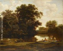 Landscape with bathers