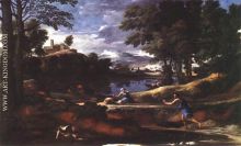 Landscape with man killed by snake