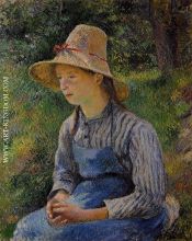 Young Peasant Girl Wearing a Hat