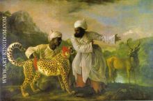 George Stubbs Cheetah with Two Indian Attendants and a Stag