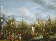 style-of-Abraham-Storck-xx-Departure-of-William-III-from-Hellevoetsluis-19-October-1688