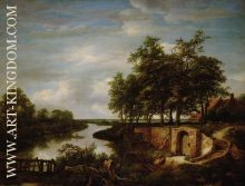 Landscape with river and cellar entrance