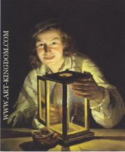 The young boy with the stable-lantern