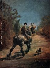 Horse and Rider with a Little Dog