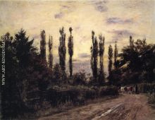 Evening Poplars and Roadway near Schleissheim