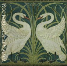 Swan and Rush and Iris wallpaper