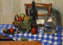 Still Life with Blue Checkered Tablecloth