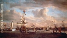 Cornelis de Tromp's former flagship the 'Gouden Leeuw' on the IJ in front of Amsterdam