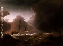 A Dutch Ship Scudding Before a Storm